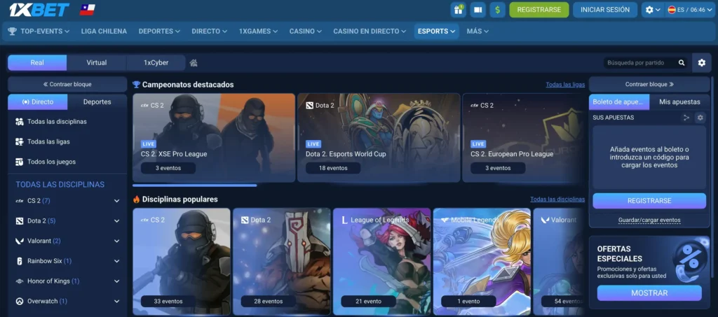 1xbet apuestas en esports
